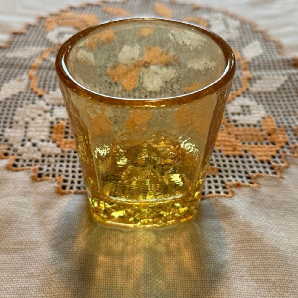 Fire & Light Signed Rocks Glass, Citrus • Arcata CA • Hand‑Poured Recycled Glass - Picture 2 of 9